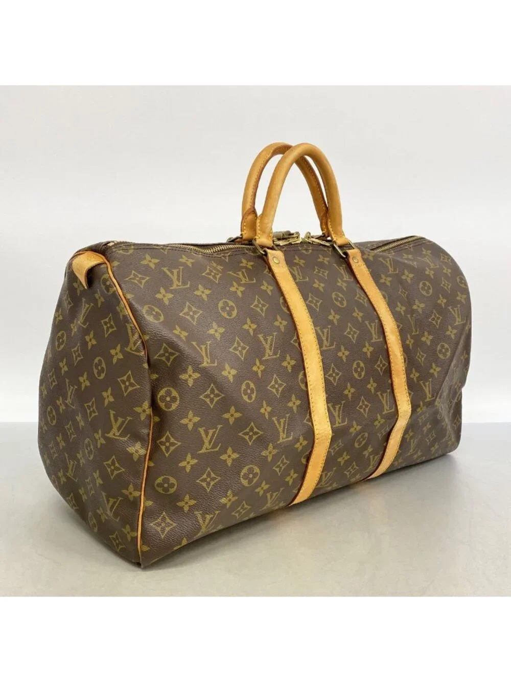 Louis Vuitton Boston Bag Monogram Keepall 50 Brown